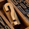 question mark in vintage letterpress type